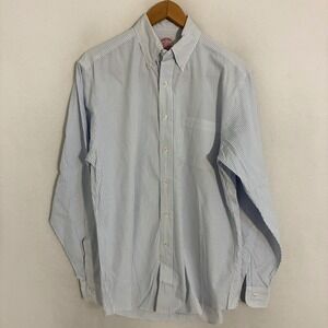 Brooks Brothers Shirt Mens Size 15.5-5 Button Down Striped Preppy Office Ivy